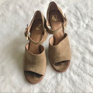 Vince Camuto Peep-Toe Chunk Heel Sandals